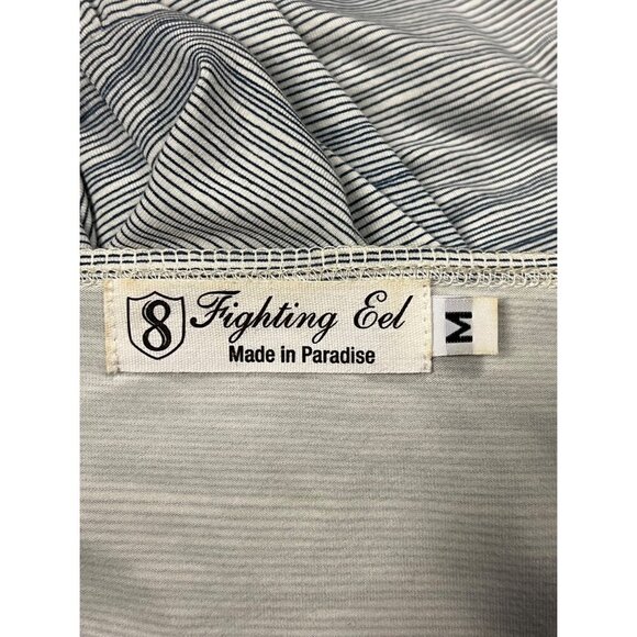 Fighting Eel Dress Size Medium M Women Gray Stripe 3/4 Sleeve A-Line Rayon VGUC - Picture 9 of 10